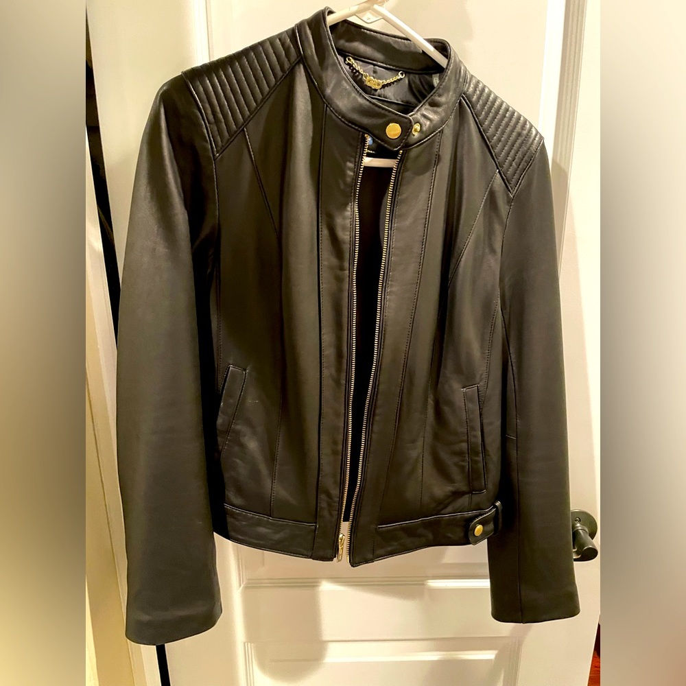 Cole Haan Lamb Skin Jacket Brand New Black without tags